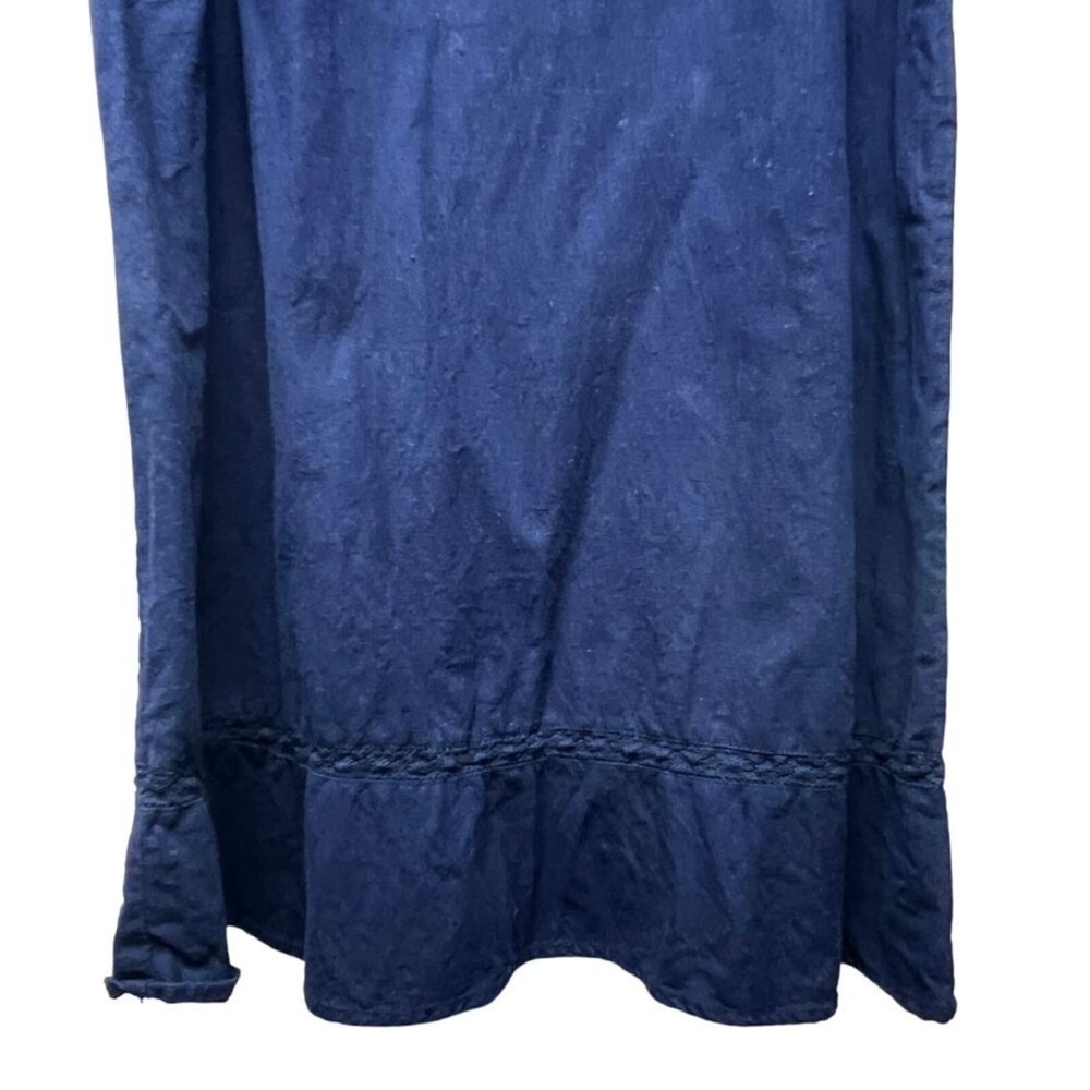 April Cornell Linen Blend Sleeveless Navy Blue Womens Maxi Denim Dress Sz Small - Picture 5 of 9